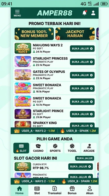Tampilan link alternatif amper88