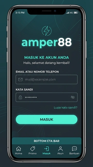 Tampilan halaman login amper88