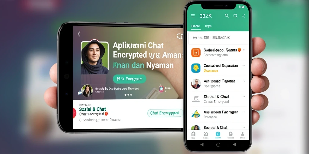 Antarmuka 33ZK yang bersih dan fungsional untuk chatting aman.