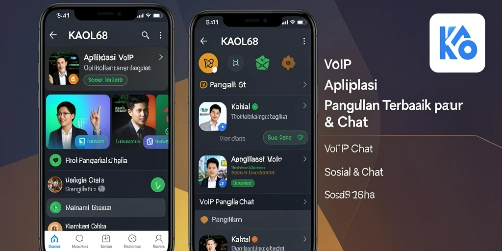 Tampilan antarmuka pengguna KAOL68 yang simpel dan modern.